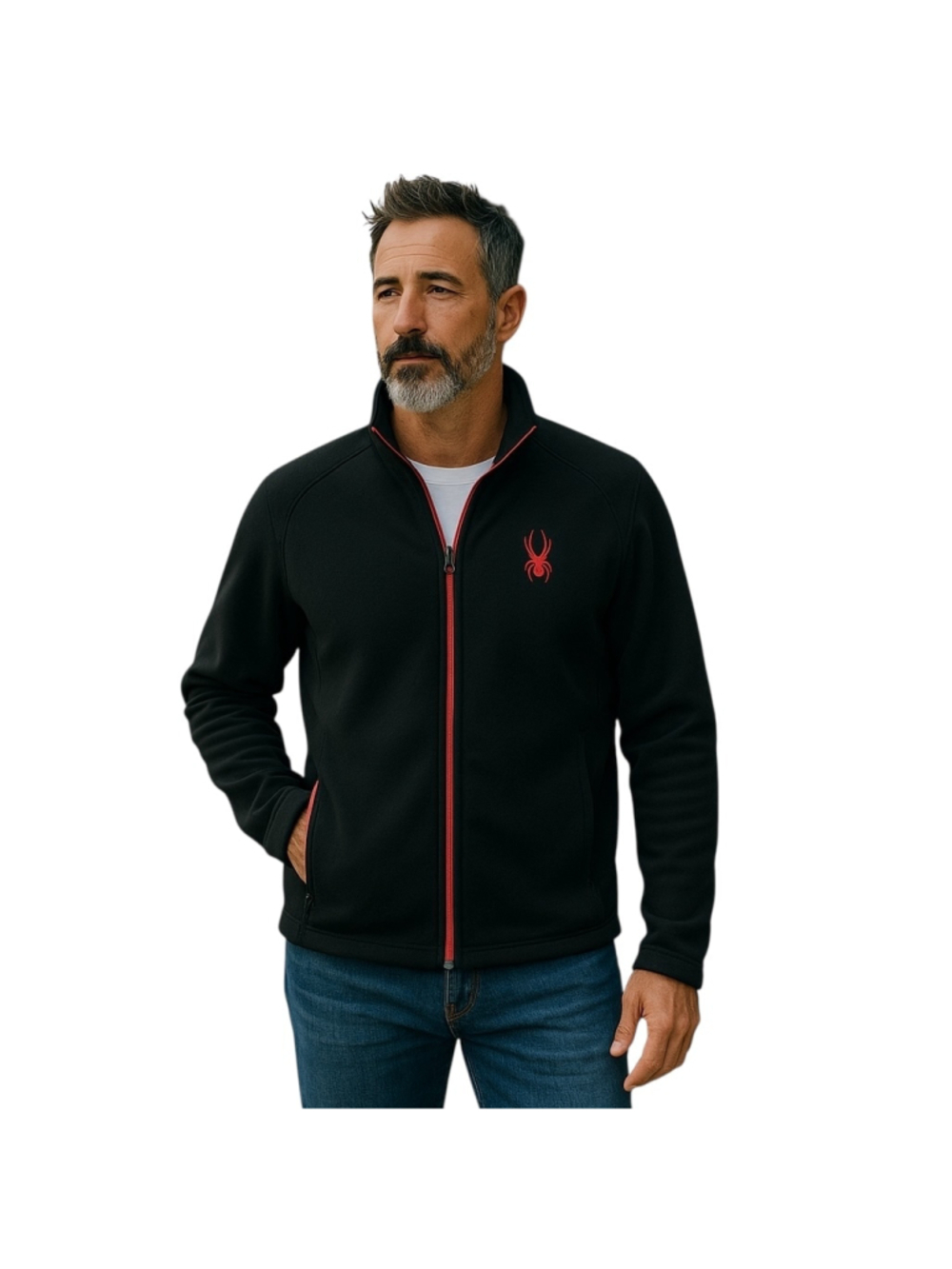 Spyder Constant Jacket Mens L Black Full Zip Thermal Outdoor Hiking Fleece Lined